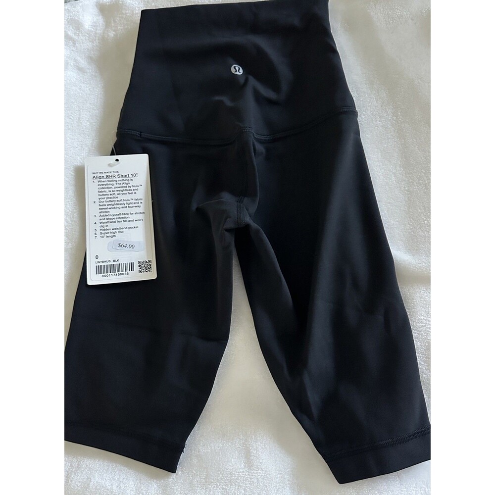 lululemon Align™ Super-High-Rise Short 10" Black Size 0 Biker LW7BHUS